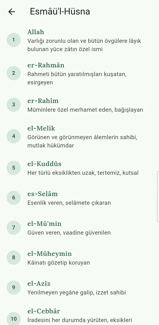 Esmâü'l-Hüsna: Allah'ın 99 ismi ve anlamları